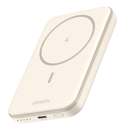 UGREEN PB560 Batterie externe sans fil, 5000mAh, 15W, PD + QI, 1 x QI - 1 x USB-C, Beige 