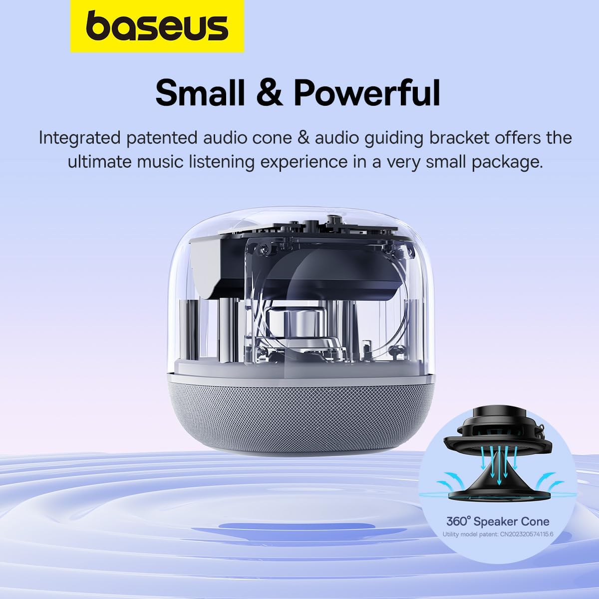 Tragbarer Bluetooth-Lautsprecher Baseus AeQur V2, Weiß 