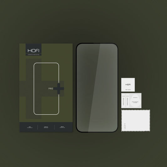 Displayschutzfolie HOFI PRO+ für Apple iPhone 15 Pro, abgeschirmtes Glas, vollflächige Verklebung, 2.5D, Schwarz 