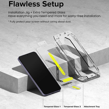 Ringke Easy Slide Displayschutzfolie für Samsung Galaxy S24 S921, Glas geschützt, Vollverklebung, Set 2 Stück 
