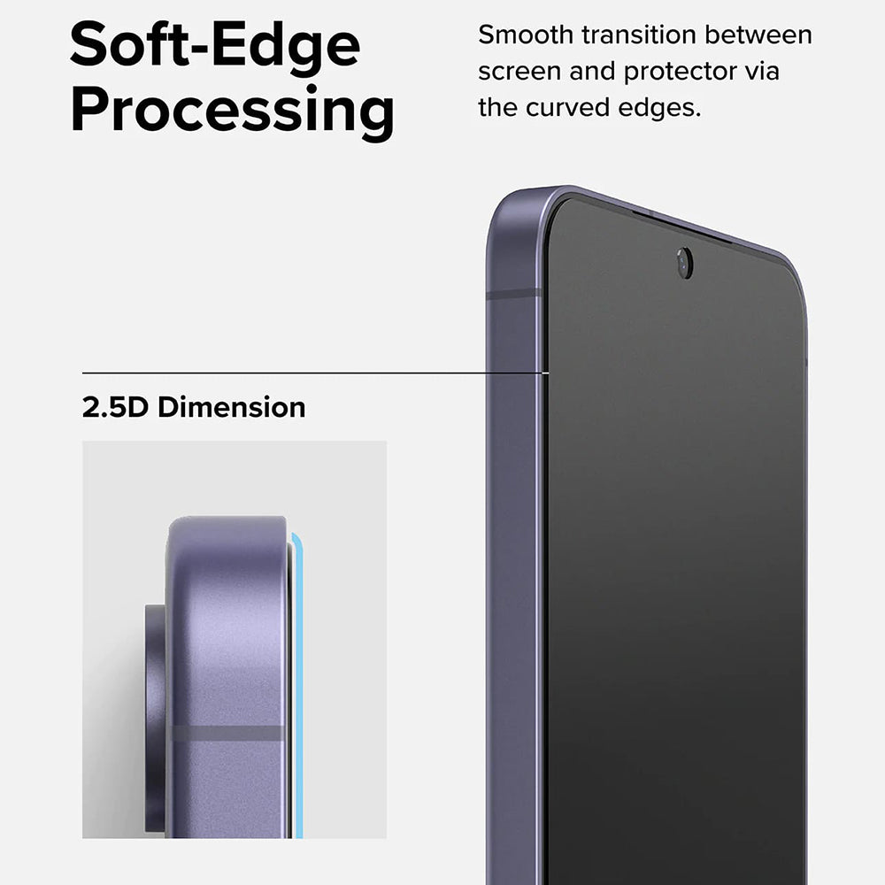 Ringke Easy Slide Displayschutzfolie für Samsung Galaxy S24 S921, Glas geschützt, Vollverklebung, Set 2 Stück 
