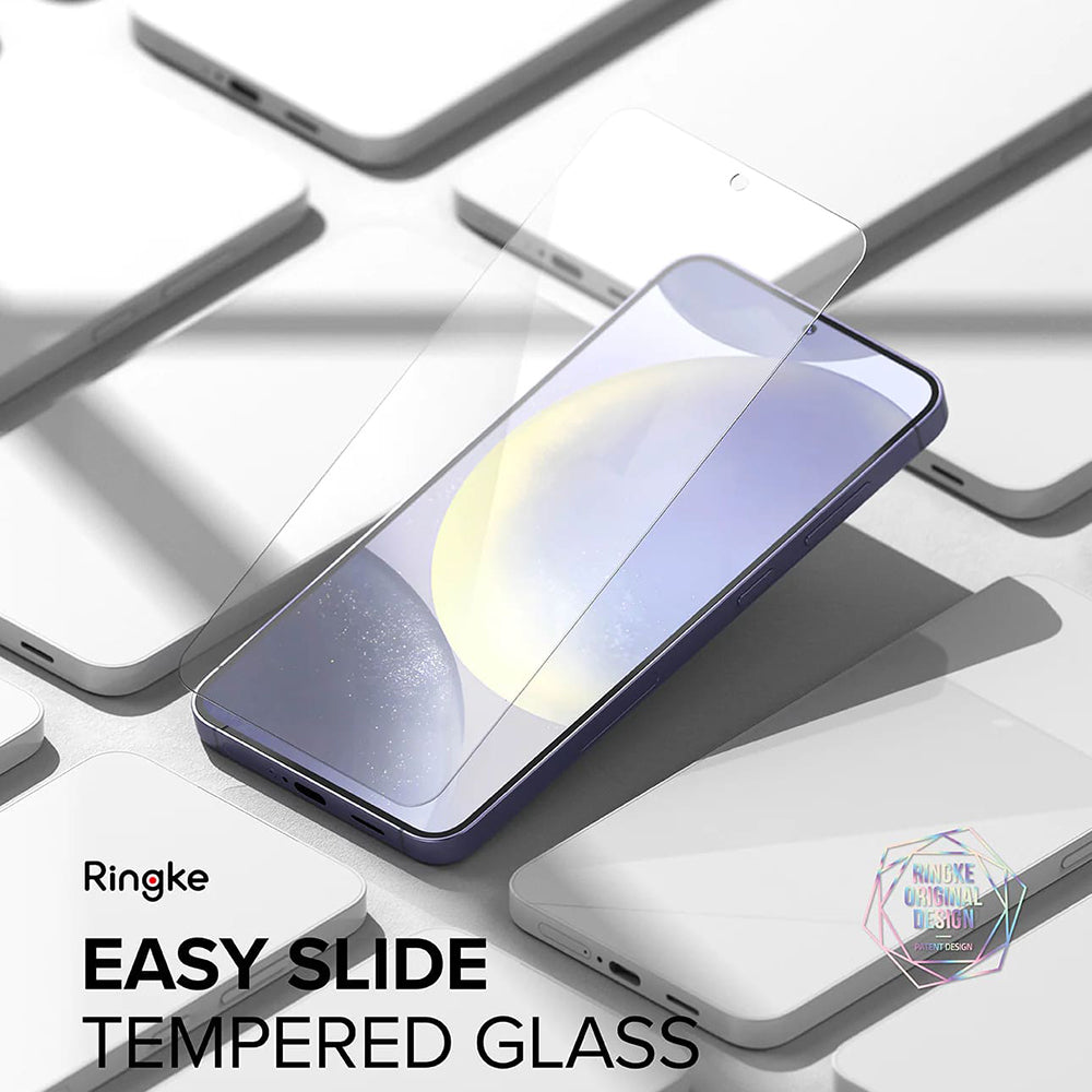 Ringke Easy Slide Displayschutzfolie für Samsung Galaxy S24 S921, Glas geschützt, Vollverklebung, Set 2 Stück 