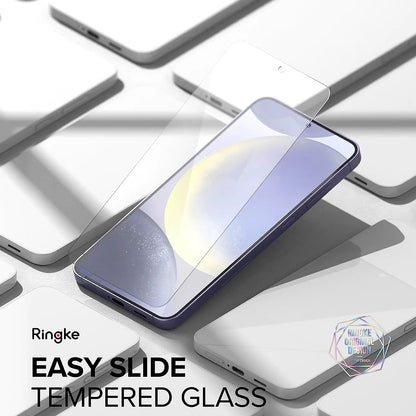 Ringke Easy Slide Displayschutzfolie für Samsung Galaxy S24 S921, Glas geschützt, Vollverklebung, Set 2 Stück 