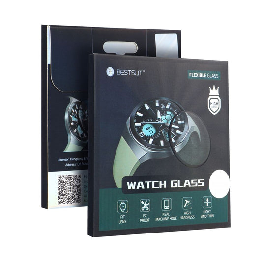 Bestsuit Schutzfolie für Samsung Galaxy Watch4 Classic 42mm, flexibles Glas, schwarz